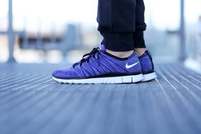 Nike Free Flyknit NSW Court Purple White Polarized Blue/Black